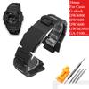 Black Bracelet For Casio G-shock DW-6900 DW9600 DW5600 GW-M5610 GA-2100 Men Series Watch Strap Plastic Steel Watchband 16mm Band