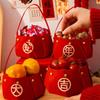 Red Candy Storage Bag Thickened Gift Bags Portable New Year Handheld  Fruit Basket  Home Supplies