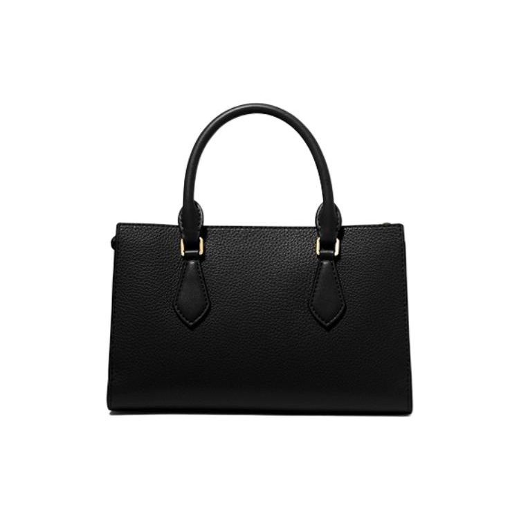 Michael Kors Mk Valerie 24 Сумка-тоут с золотым логотипом-буквами Кожаная фактура 'pebble' Женские сумки Черный 30F2G9VS1L-001