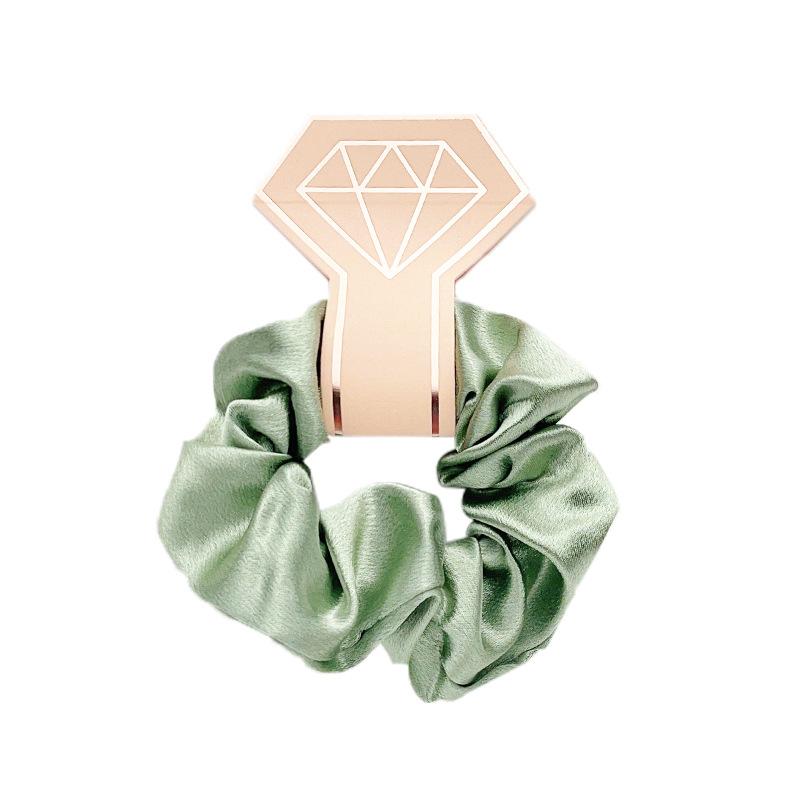 Satin Pig Large Intestine Hair Band Solid Color Fabric Head Flower European and American Headrope Rubber Band Hair Accessories