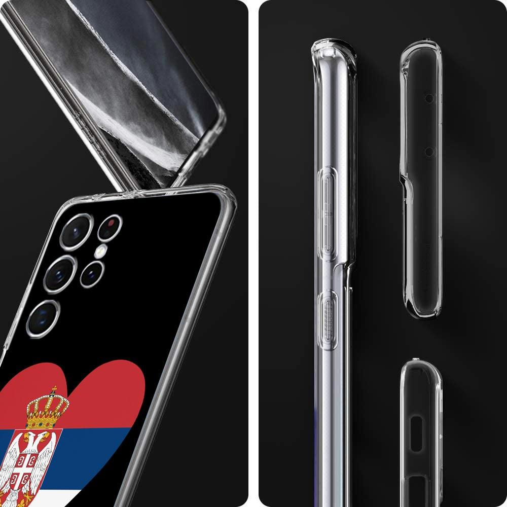 Прозрачный чехол для телефона с флагом Сербии для Samsung Galaxy S23 S22 5G S20 Ultra S21 FE 5G S10E S9 S8 S10 Plus Мягкая противоударная задняя крышка