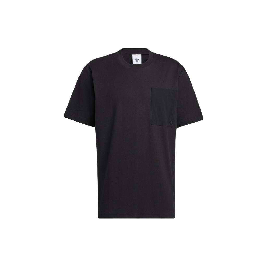 Adidas Оригинальные однотонные повседневные спортивные футболки с круглым вырезом и трилистником, мужские топы, черные HM8008