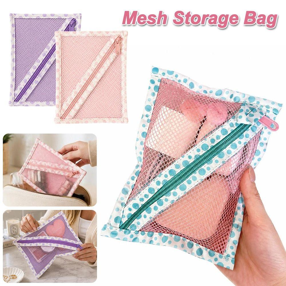 Zipper Closure Mesh Storage Pouch Wide Opening Charger Organizer Travel Accessories