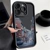 Ударопрочный чехол с рисунком дождливой ночи и уличного пейзажа для iPhone 16, 15 Plus, 14 Pro Max, 13, 12, 11, XS, XR, 8, защита линз, мягкий матовый силиконовый чехол для телефона из ТПУ