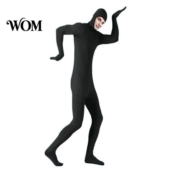 Lightweight Performance Jumpsuit Full Body Zentai Suit for Men Women, Open Face Halloween Cosplay Stretchy Outfit Bodysuit, Adults Spandex Unitard