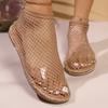 Fashion The 2025 New French Hollowed-out Mesh Shoes, the Versatile and Trendy Flat-bottomed Fishing Net Sandals, Are Extremely Popular