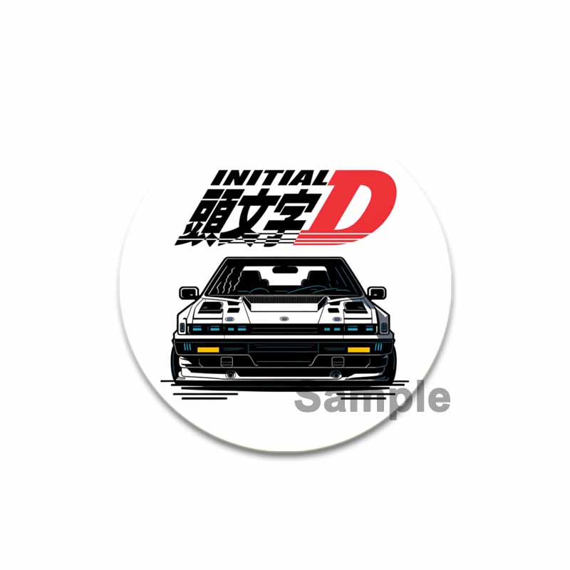 32/44/58MM Initial D Anime Enamel Pins for Clothes Bag Decor Round Cartoon Brooches On Backpack Racing Badge Jewelry Gift Accessory
