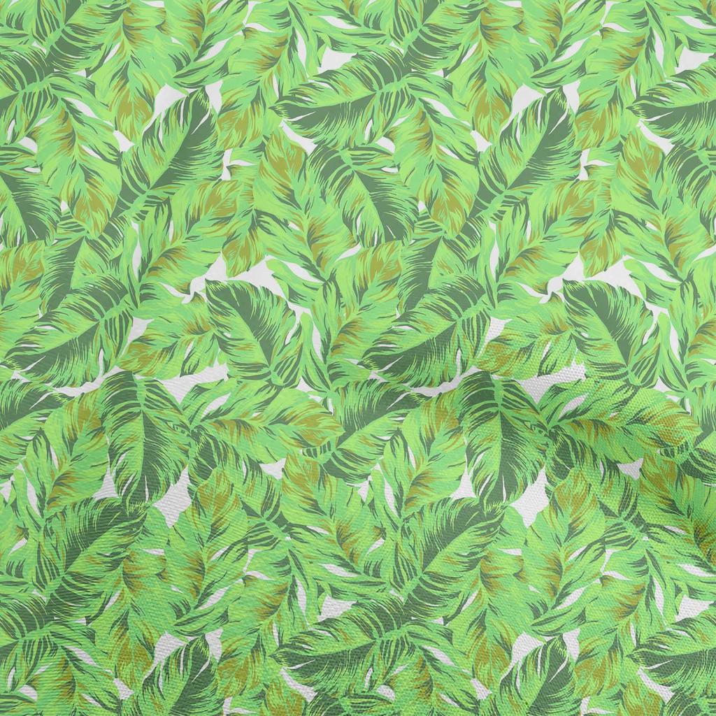 oneOone Cotton Flex Light Blue Fabric Tropical Leaf Dress Material Fabric Print Fabric By The Yard 40 Inch