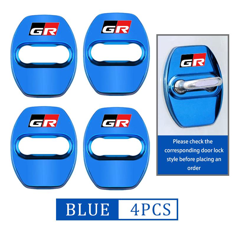 For S0 4Pcs Zinc Alloy Car Door Lock Buckle Protective Covers Crown Yaris Corolla Prius Auris CHR Avalon GR Camry JH0