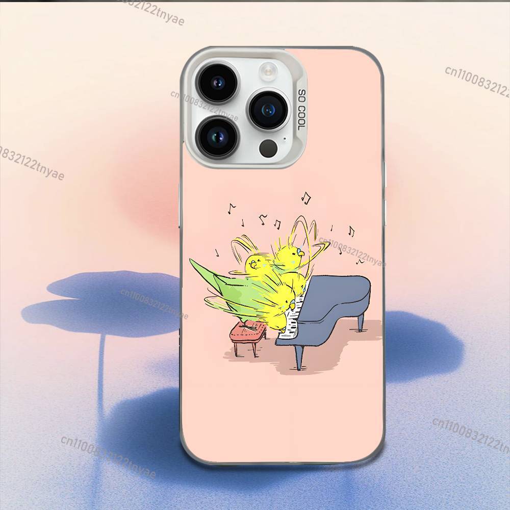 Parrot Birds Cockatiel Phone Case For iPhone 17,16,15,14,13,12,11,Mini,Pro,E,MAX White Candy Matte Shockproof Cover