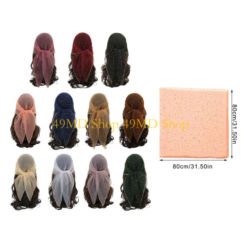 49MD Glittering Stone Headpiece Multipurpose Fashion Scarf Adjustable Design For Casual Ceremonial Event