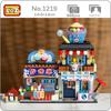 LOZ 1219 Architecture City Street Ice Cream Shop Store Restaurant Cat Animal Mini Blocks Bricks Building Toy No Box
