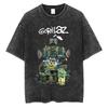 Стирка Винтажные Футболки с Графикой Рок-Группы Gorillaz Альбом The Now Now Мужская Женская Одежда Хип-Хоп Панк Оверсайз Футболки с Круглым Вырезом