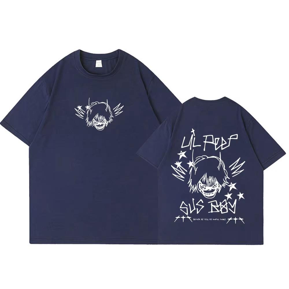 Футболки рэпера Lil Peep SUS BOY Мужская Женская Одежда Модная Футболка Хлопок Повседневная С коротким рукавом Готическая Хлопковая Оверсайз Футболки