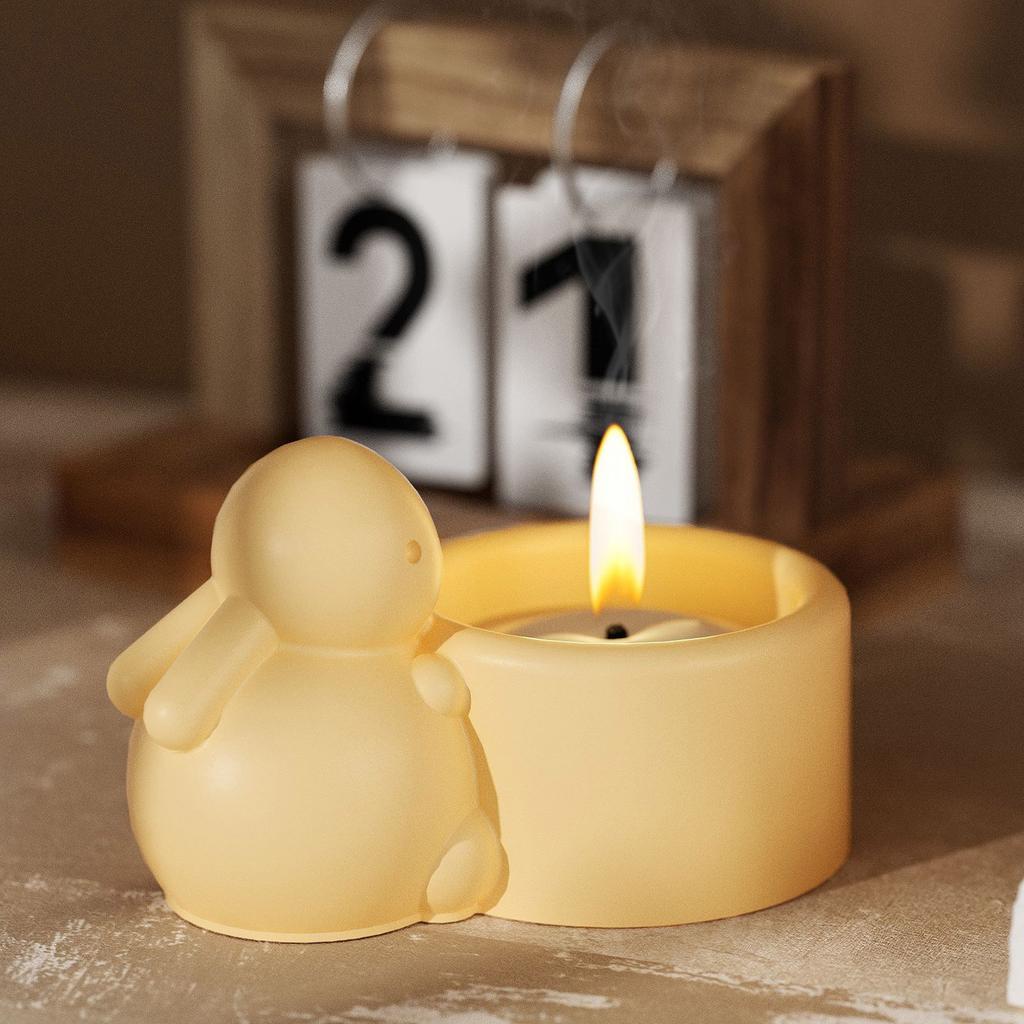 Силиконовая форма для свечей в форме кролика, легкосъемные формы, формы для подставок под свечи, подходящие для рукоделия и домашнего декора