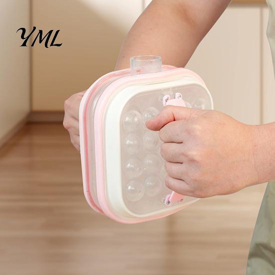 Leak Proof Silicone Curling Pitcher Ice Ball Maker Kettle with Pull Handles, 2-in-1 Cube Tray Compact Mess Free Mold, Portable Spherical for