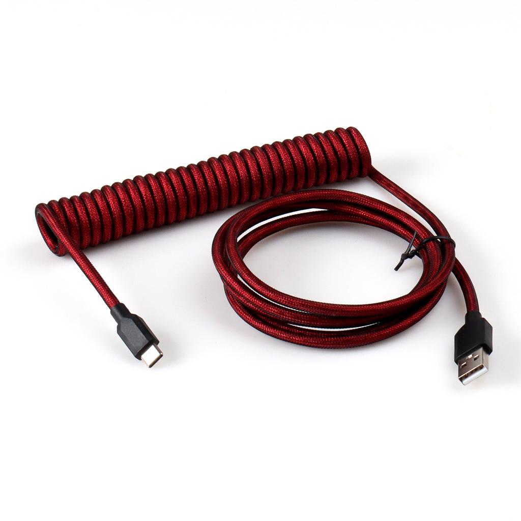 Прошел сертификацию FCC CE Плетеный USB-кабель для клавиатуры Механическая клавиатура Тип C Двойная оплетка Спиральный кабель для клавиатуры