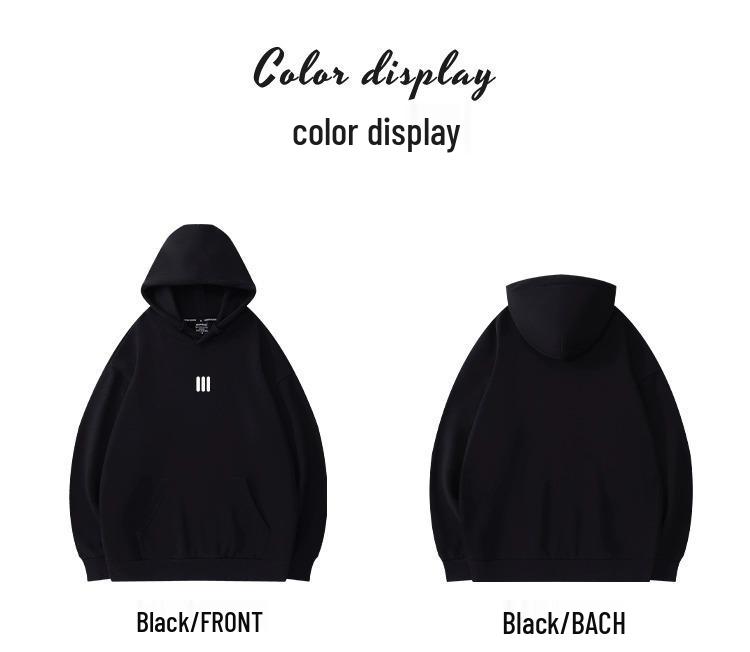 Women's Fleece-Lined Embroidered Hoodie, Thick Loose Fit, Long-Sleeve, White/Gray, New 2025 Style for Autumn/Winter.