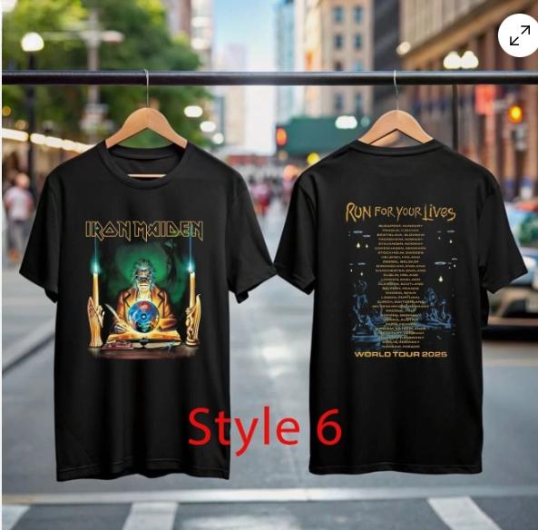 Мужская футболка Iron Maiden Run for Your Lives World Tour 2025 Арнем Petherland Голландский Эксклюзивный Мерч Футболка Gelredome