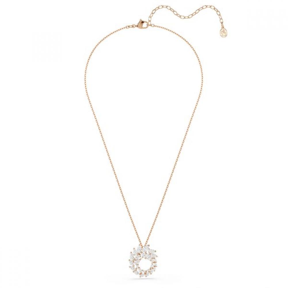 Swarovski Rose Gold Tone Round Pendant Necklace 5764188