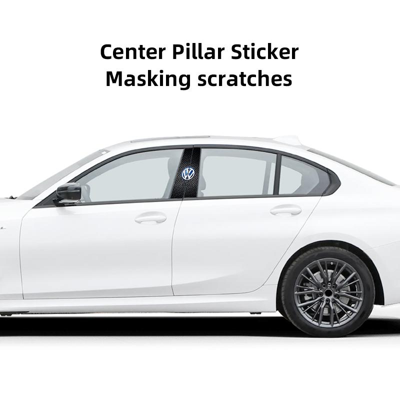 DIG1 2Pcs Car Center Pillar Sticker Auto B Pillars Protective Film For VW Golf Polo Tiguan Touran Jetta Passat CC T5 GTI Arteon Caddy