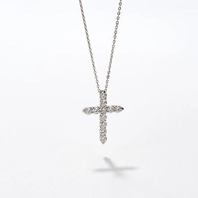 Silver Cross Moissanite Necklace (2 Types)