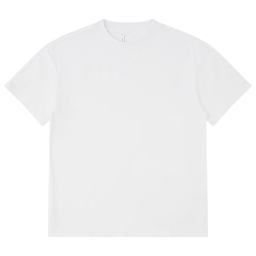Мужская футболка High Street Trendy из японского плотного хлопка, 275 г, короткие рукава, свободный крой, небольшой воротник, однотонный цвет.