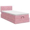 Ottoman Bed with Mattress and Headboard Pink 90 x 200 cm Velvet