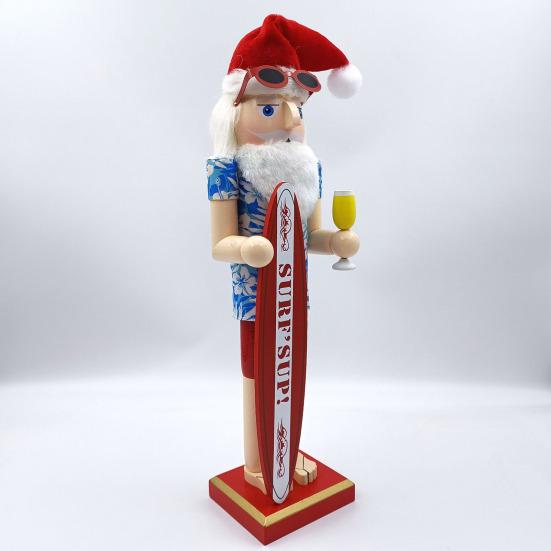 Летний Санта-Щелкунчик Традиционный гавайский тематический пляжный Санта-Щелкунчик Фигурка День на пляже Рождественский декор из деревянного Щелкунчика