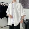 Men's Solid Color Shirt Summer Short Sleeve Shirt Loose Large Size Thin Sports Inch Coat