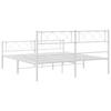 Metal Bed Frame with Headboard and Footboard White 135 x 190 cm