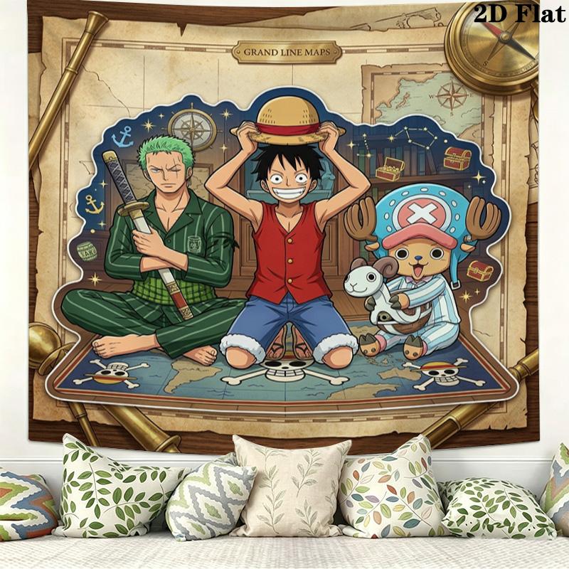 Настенный гобелен из аниме One Piece Эстетичное настенное панно Покрывало из печатной ткани Декоративные гобелены для спальни гостиной Домашний декор
