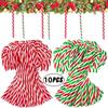 10pcs Plastic Candy Cane Ornament Christmas Tree Hanging Decorations Twisted Crutch for Xmas Crafts Indoor Outdoor Party Favor(Red and White, 150 Pcs)