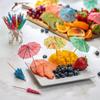 50Pcs Drink Fruit Cake Sticks Mini Umbrella Paper Cocktail Parasols Wedding Decoration Baby Birthday Party Supplies