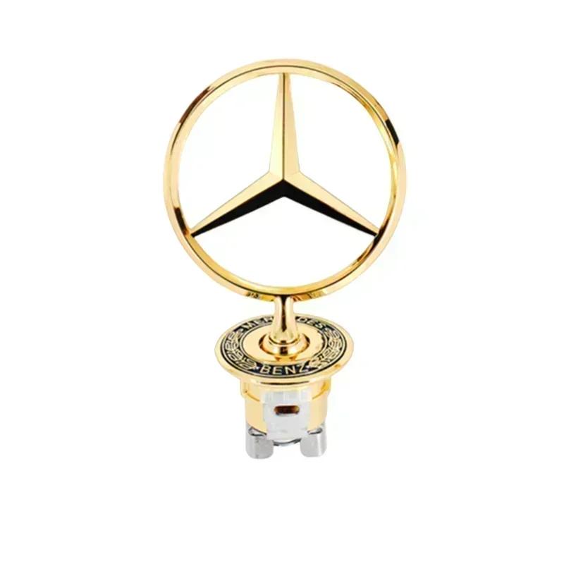 Автомобильная наклейка Новая 2025 Для Mercedes Benz 3D Металлическая эмблема-значок на капот автомобиля для Mercedes Benz W202 W203 W204 W205 W208 W2