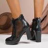 Plus Size 2025 Summer Mesh Modern Women's Boots Lace Up Breathable Back Zip Ankle Boots Classics Chunky Heels Ladies Sandals