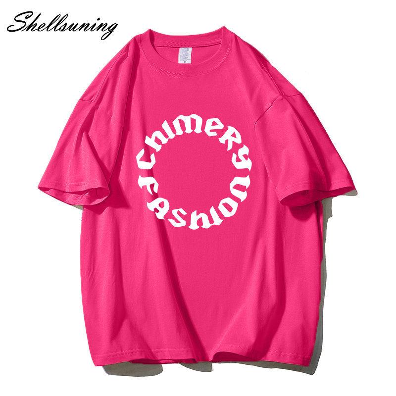 Shellsuning летние футболки с графическим принтом и буквенным принтом, женские модные базовые футболки большого размера с короткими рукавами, женские свободные топы с круглым вырезом для отдыха, крутая девушка
