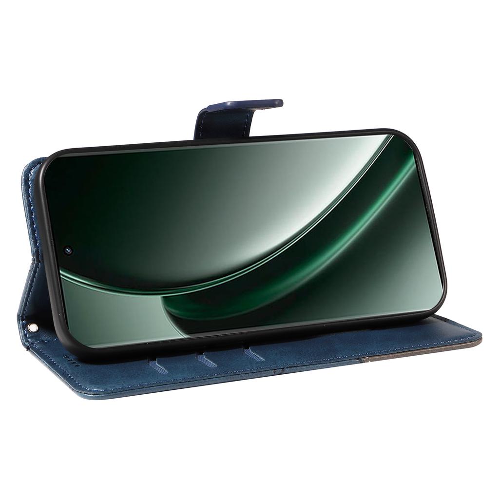 Для Realme GT 6 5G Чехол Кожаный Геометрическая Линия Чехол для Телефона Держатель для Карт Магнитная Застежка