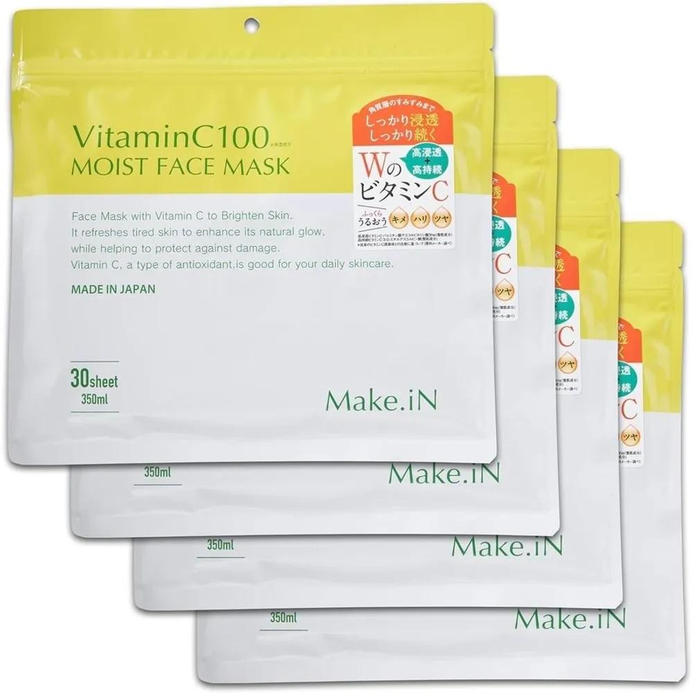 Vitamin C 100 30 Sheets (4 Packs) Moist Mask Pack Moisturizing Hydration Care