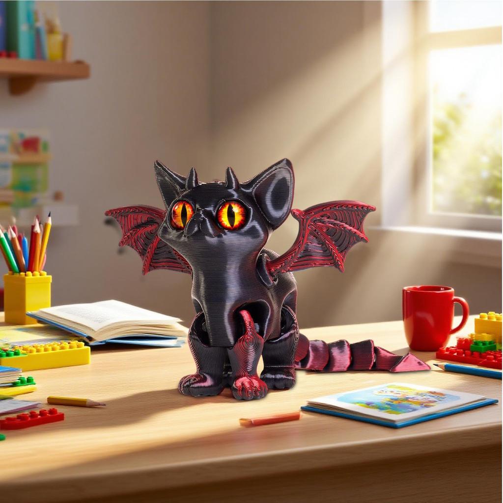 3D-печатная многосуставная фигурка, подвижный ангел, демоны, кошка, фигурка животного для украшения стола и дома