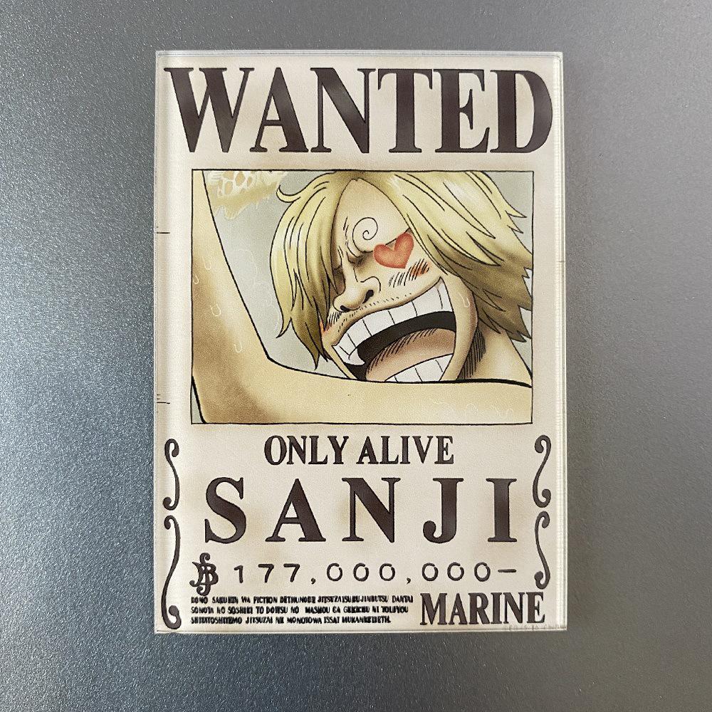Creative One Piece Wanted Poster Magnet - Anime Cartoon Fridge Decor & Message Sticker