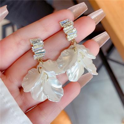 Новые модные серьги-капли с кристаллами и кисточками для женщин, модные украшения для вечеринок, корейские серьги-подвески с цветком, индивидуальные аксессуары