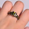 Hot Selling European and American Fashion Black Gold Diamond Set Square Diamond Set Couple Ring