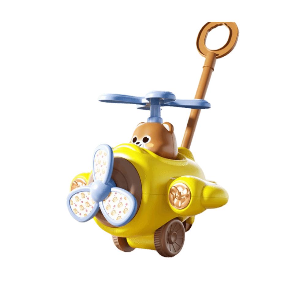 New Children's Hand Push Airplane Bell Interactive Walker Toy Toddler Stroller Girls