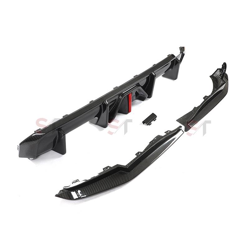 Carbon Fiber Rear Lip Diffuser with Lights for BMW M3 G80, M4 G82/G83
