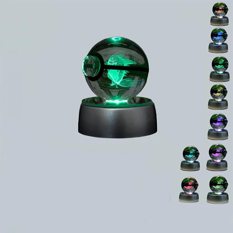 Anime Cartoon Mew Eevee Mewtwo Crystal Elf Ball Indoor Home Creative Night Light Decoration Friend's Holiday Gift