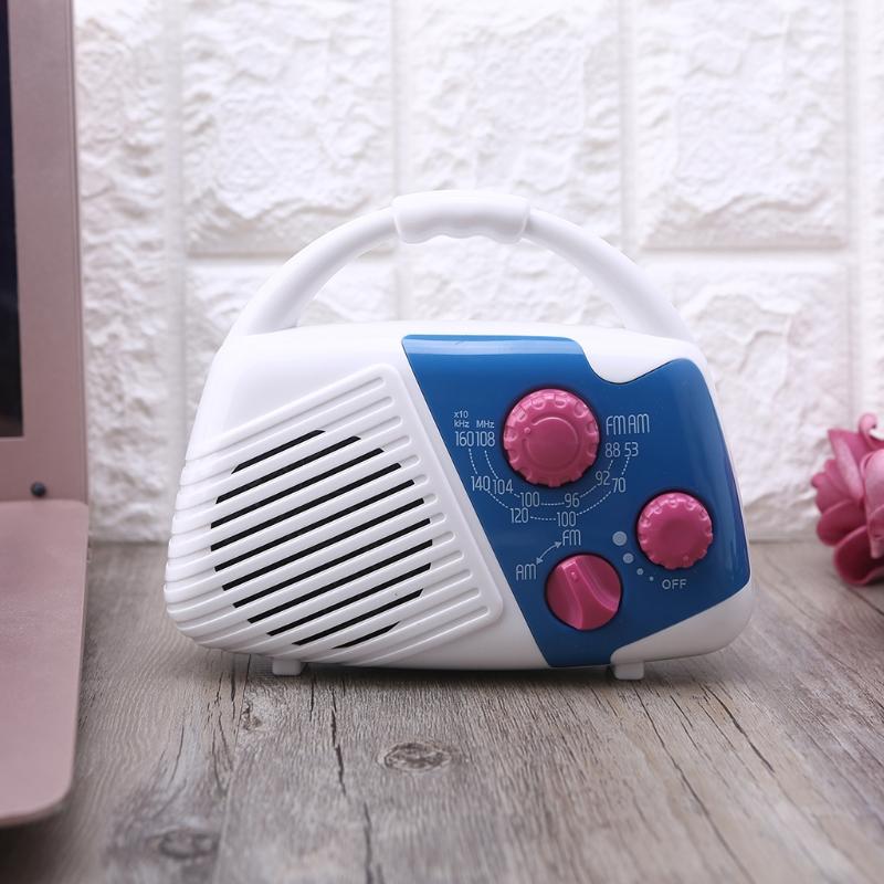 Portable Waterproof Adjustable Shower Radio FM AM Electronic Adjustable Volume Top Handle for Indoor Bathroom Home