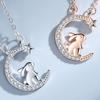 Женское ожерелье с милым кроликом и звездой, элегантное гипоаллергенное ожерелье со стразами и полумесяцем, ожерелье на ключицу, модные украшения