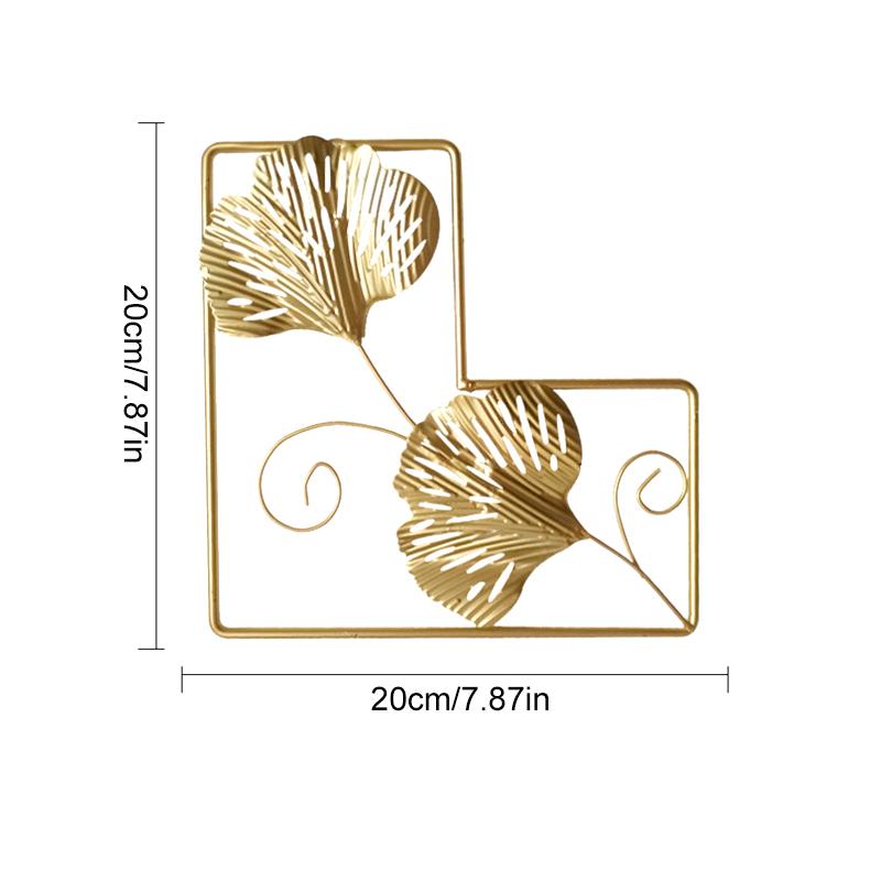 1pc Home Decoration Gold Iron Ginkgo Leaves Luxury Metal Leaf Irregular Wall Hanging Ornaments Palm Maple Pendant Monstera Leaf