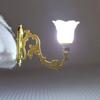 2Pcs 1/12 Dollhouse Wall Lamp Model Garden Yard Chandelier Sand Table Led Light